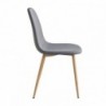 Pack Mesa de Jantar Fixa Pimer (Tampo em Vidro) + 4 Cadeiras de Sala James (Cinza/Madeira)