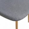 Pack Mesa de Jantar Fixa Pimer (Tampo em Vidro) + 4 Cadeiras de Sala James (Cinza/Madeira)