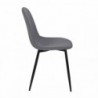 Pack Mesa de Jantar Fixa Pimer (Tampo em Vidro c/ Pernas Pretas) + 4 Cadeiras de Sala James (Cinza/Preto)