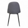 Pack Mesa de Jantar Fixa Pimer (Tampo em Vidro c/ Pernas Pretas) + 4 Cadeiras de Sala James (Cinza/Preto)