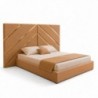 Cama Estofada Aline c/ Detalhes em Dourado + Colchão Opc.