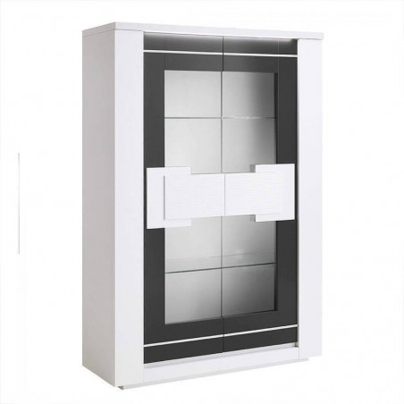 Elemento Cristaleira 2 Portas Bellariva Lacada (c/ Luz LED)