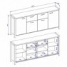 Aparador AKTIV com 4 portas e 2 gavetas (213x91x41)