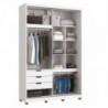 Roupeiro THALES com 2 Portas de Correr e Espelho (150x235x54)