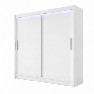 Roupeiro LONDON I com 2 Portas de Correr e LED (180x215x58)