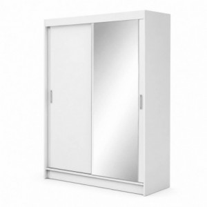 Roupeiro RICO 150 com 2 Portas de Correr e Espelho (150x216x60)