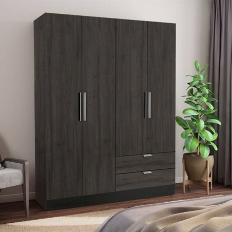 Roupeiro GLORY com 4 Portas de Bater e 2 Gavetas (178,1x191,5x51,4)