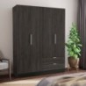 Roupeiro GLORY com 4 Portas de Bater e 2 Gavetas (178,1x191,5x51,4)