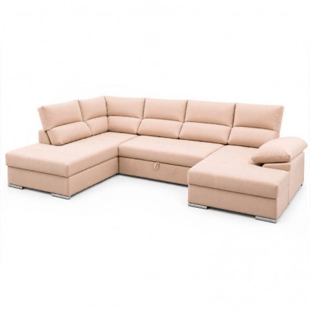 Sofá Canto c/ Chaise Long e Cama New York (150x380x200cm)