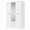Roupeiro MARCUS com 3 Portas de Bater, 2 Gavetas e Espelho (151,5x211,5x60,5)