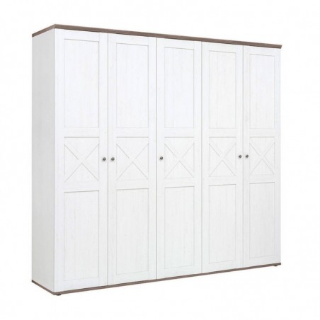 Roupeiro TINA com 5 Portas de Bater (242x225x59,5)