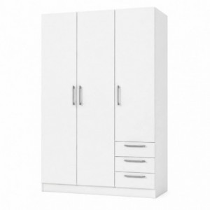 Roupeiro TECKNO com 3 Portas de Bater e 3 Gavetas (120x200x50)