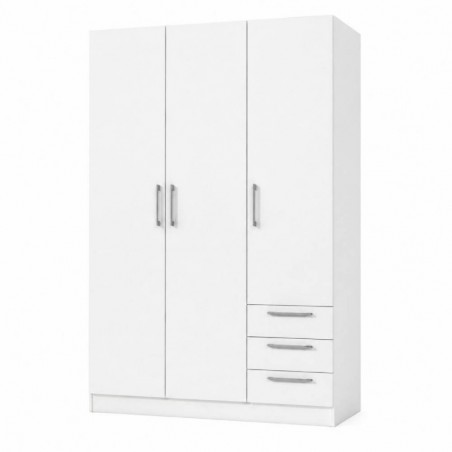 Roupeiro TECKNO com 3 portas de bater e 3 gavetas (120x200x50)