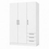 Roupeiro TECKNO com 3 portas de bater e 3 gavetas (120x200x50)
