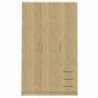 Roupeiro TECKNO com 3 portas de bater e 3 gavetas (120x200x50)