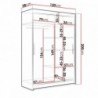 Roupeiro MIAMI I com 2 portas de correr e LED (120x200x58)