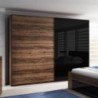 Roupeiro GALAXY com 2 portas de correr e espelho (200X210X61)