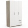 Roupeiro GHOST com 3 portas de bater e 2 gavetas (127,6x203x51,4)