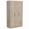 Roupeiro GHOST com 3 portas de bater e 2 gavetas (127,6x203x51,4)
