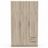 Roupeiro GHOST com 3 portas de bater e 2 gavetas (127,6x203x51,4)