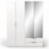 Roupeiro GHOST com 4 portas de bater, 2 gavetas e espelho (170,3x203x51,4)