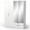 Roupeiro GHOST com 4 portas de bater, 2 gavetas e espelho (170,3x203x51,4)
