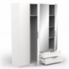 Roupeiro GHOST com 4 portas de bater, 2 gavetas e espelho (170,3x203x51,4)