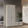 Roupeiro GHOST com 4 portas de bater, 2 gavetas e espelho (170,3x203x51,4)