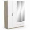 Roupeiro GHOST com 4 portas de bater, 2 gavetas e espelho (170,3x203x51,4)