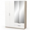 Roupeiro GHOST com 4 portas de bater, 2 gavetas e espelho (170,3x203x51,4)