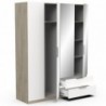 Roupeiro GHOST com 4 portas de bater, 2 gavetas e espelho (170,3x203x51,4)