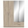 Roupeiro GHOST com 4 portas de bater, 2 gavetas e espelho (170,3x203x51,4)