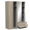 Roupeiro GHOST com 4 portas de bater, 2 gavetas e espelho (170,3x203x51,4)