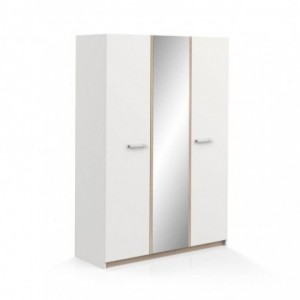 Roupeiro WATSON com 3 portas de bater e espelho (133,5x191,5x51,4)