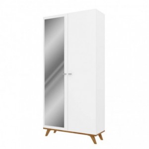 Roupeiro FALCO com 2 portas de bater e espelho (90x190x35)