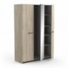 Roupeiro WATSON 2 com 3 portas de bater e espelho (133,5x191,5x51,4)