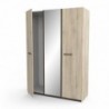 Roupeiro WATSON 2 com 3 portas de bater e espelho (133,5x191,5x51,4)