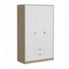 Roupeiro NEPON com 3 portas de bater e 2 gavetas (118x196x54)