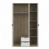 Roupeiro NEPON com 3 portas de bater e 2 gavetas (118x196x54)
