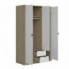 Roupeiro NEPON com 3 portas de bater e 2 gavetas (118x196x54)