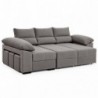 Sofá chaise long TORETTO com cama, baú e puffs (280x100x100)