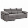 Sofá chaise long TORETTO com cama, baú e puffs (280x100x100)