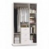 Roupeiro WARD com 3 portas de bater e 3 gavetas (117x203x52)