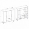 Roupeiro HALLE com 4 portas de bater e 2 gavetas (191x210x60)