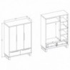 Roupeiro HALLE com 3 portas e 2 gavetas (145x210x60)