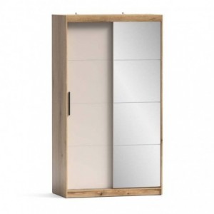 Roupeiro INOVA com 2 portas de correr e espelho (120x216x62)