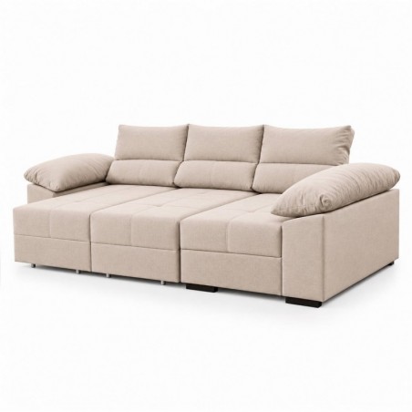 Sofá chaise long BEATRIZ com cama e baú (280x100x100)