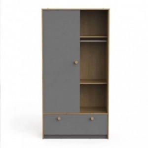 Roupeiro GABIN com 1 porta de bater e 1 gaveta (90x177x50)
