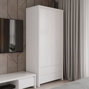 Roupeiro KASPIAN 2 com 2 portas de bater e 2 gavetas (90x200,5x55,5)