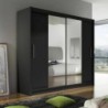 Roupeiro LONDON II com 2 portas de correr e espelho (180x215x57)